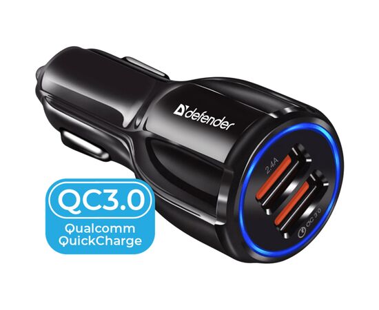 Зарядное устройство Defender 2xUSB 30W (2xUSB-A) QC3.0 3А UCA-100 (83833)