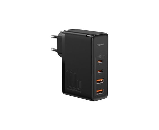 Зарядний пристрій Baseus 2xUSB 100W GaN (2xUSB-C+2xUSB-A) black (CCGAN2P-L01)