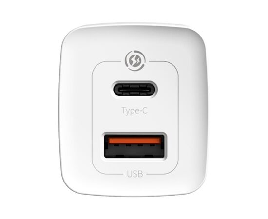 Зарядное устройство Baseus 2xUSB 65W GaN (USB-C+USB-A) white (CCGAN2L-B02), изображение 4 Зарядное устройство Baseus 2xUSB 65W GaN (USB-C+USB-A) white (CCGAN2L-B02), изображение 4