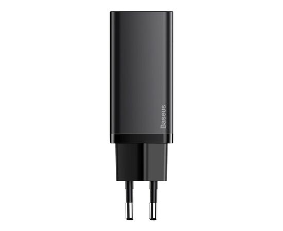 Зарядное устройство Baseus 2xUSB 65W GaN (USB-C+USB-A) black (CCGAN2L-B01), изображение 2 Зарядное устройство Baseus 2xUSB 65W GaN (USB-C+USB-A) black (CCGAN2L-B01), изображение 2