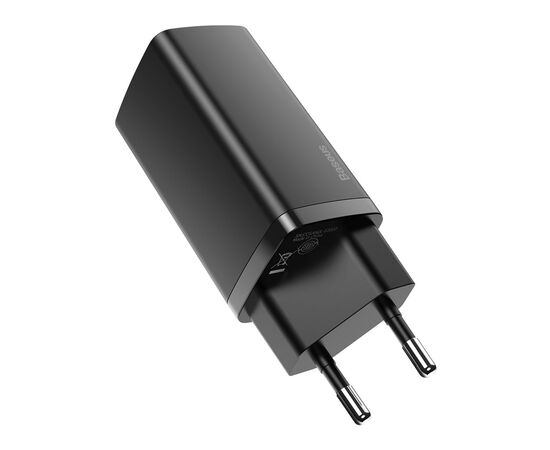 Зарядное устройство Baseus 2xUSB 65W GaN (USB-C+USB-A) black (CCGAN2L-B01), изображение 3 Зарядное устройство Baseus 2xUSB 65W GaN (USB-C+USB-A) black (CCGAN2L-B01), изображение 3