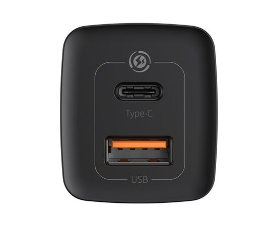 Зарядное устройство Baseus 2xUSB 65W GaN (USB-C+USB-A) black (CCGAN2L-B01), изображение 4 Зарядное устройство Baseus 2xUSB 65W GaN (USB-C+USB-A) black (CCGAN2L-B01), изображение 4