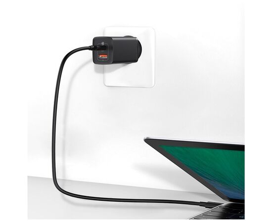 Зарядное устройство Baseus 2xUSB 65W GaN (USB-C+USB-A) black (CCGAN2L-B01), изображение 9 Зарядное устройство Baseus 2xUSB 65W GaN (USB-C+USB-A) black (CCGAN2L-B01), изображение 9