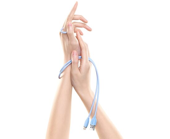 Дата кабель USB 2.0 AM to Lightning 1.2m 2.4A Jelly Liquid Silica Gel Blue Baseus (CAGD000003), зображення 3 Дата кабель USB 2.0 AM to Lightning 1.2m 2.4A Jelly Liquid Silica Gel Blue Baseus (CAGD000003), зображення 3
