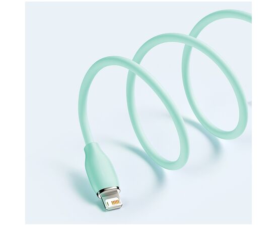 Дата кабель USB 2.0 AM to Lightning 1.2m 2.4A Jelly Liquid Silica Gel Green Baseus (CAGD000006), изображение 5 Дата кабель USB 2.0 AM to Lightning 1.2m 2.4A Jelly Liquid Silica Gel Green Baseus (CAGD000006), изображение 5