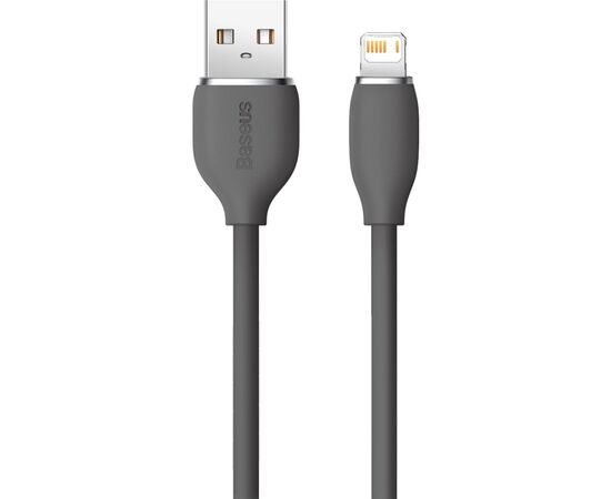 Дата кабель USB 2.0 AM to Lightning 2.0m 2.4A Jelly Liquid Silica Gel Black Baseus (CAGD000101), изображение 2 Дата кабель USB 2.0 AM to Lightning 2.0m 2.4A Jelly Liquid Silica Gel Black Baseus (CAGD000101), изображение 2