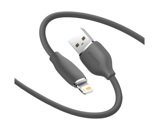 Дата кабель USB 2.0 AM to Lightning 2.0m 2.4A Jelly Liquid Silica Gel Black Baseus (CAGD000101), изображение 3 Дата кабель USB 2.0 AM to Lightning 2.0m 2.4A Jelly Liquid Silica Gel Black Baseus (CAGD000101), изображение 3