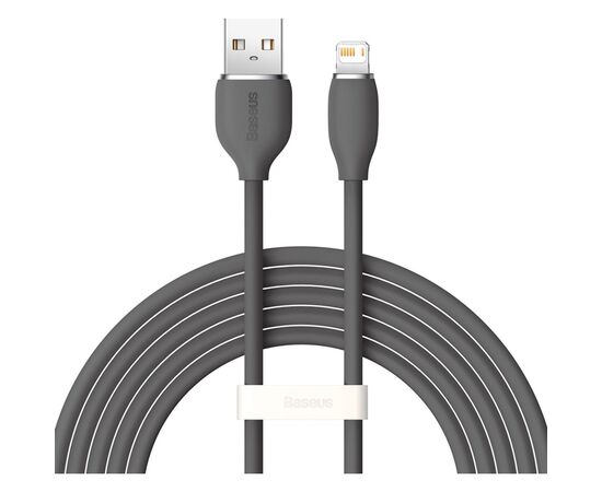 Дата кабель USB 2.0 AM to Lightning 2.0m 2.4A Jelly Liquid Silica Gel Black Baseus (CAGD000101)