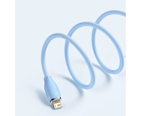 Дата кабель USB 2.0 AM to Lightning 2.0m 2.4A Jelly Liquid Silica Gel Blue Baseus (CAGD000103), изображение 5 Дата кабель USB 2.0 AM to Lightning 2.0m 2.4A Jelly Liquid Silica Gel Blue Baseus (CAGD000103), изображение 5
