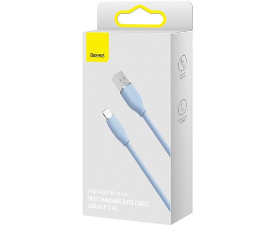 Дата кабель USB 2.0 AM to Lightning 2.0m 2.4A Jelly Liquid Silica Gel Blue Baseus (CAGD000103), изображение 7 Дата кабель USB 2.0 AM to Lightning 2.0m 2.4A Jelly Liquid Silica Gel Blue Baseus (CAGD000103), изображение 7