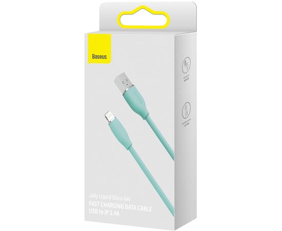 Дата кабель USB 2.0 AM to Lightning 2.0m 2.4A Jelly Liquid Silica Gel Green Baseus (CAGD000106), изображение 7 Дата кабель USB 2.0 AM to Lightning 2.0m 2.4A Jelly Liquid Silica Gel Green Baseus (CAGD000106), изображение 7