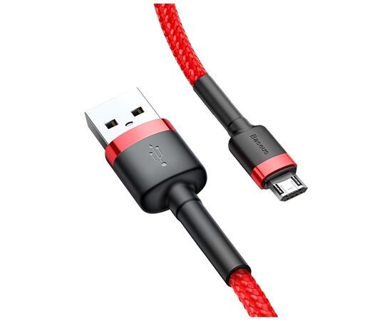 Дата кабель USB 2.0 AM to Micro 5P 2.0m 1.5A Red Baseus (CAMKLF-C09), изображение 3 Дата кабель USB 2.0 AM to Micro 5P 2.0m 1.5A Red Baseus (CAMKLF-C09), изображение 3
