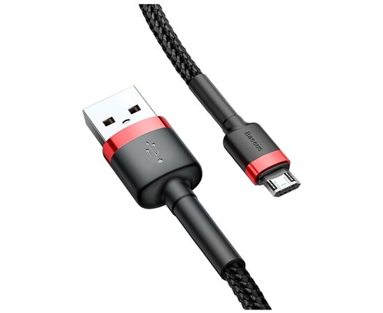 Дата кабель USB 2.0 AM to Micro 5P 3.0m 2A Red-Black Baseus (CAMKLF-H91), изображение 3 Дата кабель USB 2.0 AM to Micro 5P 3.0m 2A Red-Black Baseus (CAMKLF-H91), изображение 3