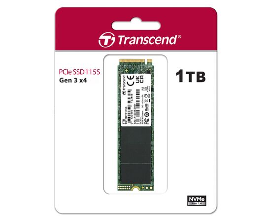 Накопитель SSD M.2 2280 1TB Transcend (TS1TMTE115S), изображение 2 Накопитель SSD M.2 2280 1TB Transcend (TS1TMTE115S), изображение 2