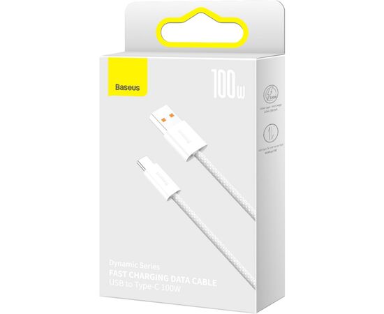 Дата кабель USB 2.0 AM to Type-C 1.0m 5A White Baseus (CALD000602), изображение 3 Дата кабель USB 2.0 AM to Type-C 1.0m 5A White Baseus (CALD000602), изображение 3