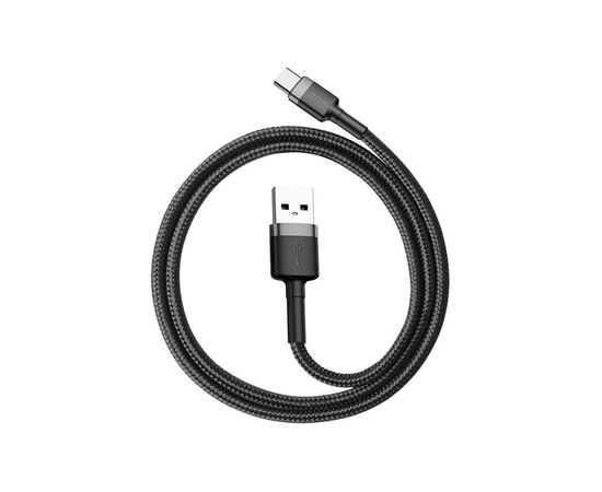Дата кабель USB 2.0 AM to Type-C 2.0m 3A Gray-Black Baseus (CATKLF-CG1)
