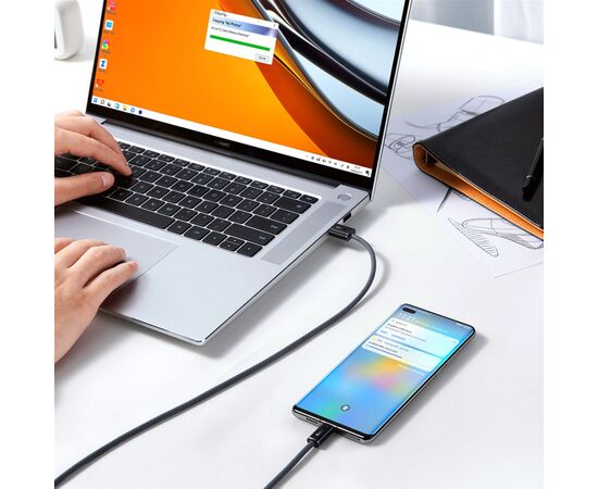 Дата кабель USB 2.0 AM to Type-C 2.0m 5A Gray Baseus (CALD000716), изображение 4 Дата кабель USB 2.0 AM to Type-C 2.0m 5A Gray Baseus (CALD000716), изображение 4