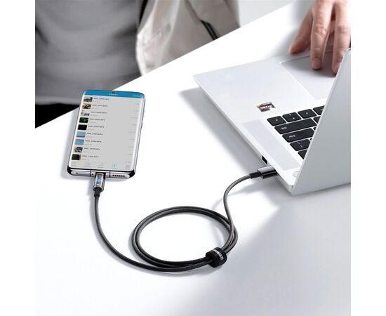 Дата кабель USB 2.0 AM to Type-C 1.0m 5A Black Baseus (CATS000201), изображение 7 Дата кабель USB 2.0 AM to Type-C 1.0m 5A Black Baseus (CATS000201), изображение 7