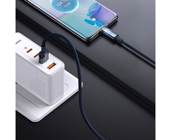 Дата кабель USB 2.0 AM to Type-C 1.0m 5A Blue Baseus (CATS000203), изображение 7 Дата кабель USB 2.0 AM to Type-C 1.0m 5A Blue Baseus (CATS000203), изображение 7