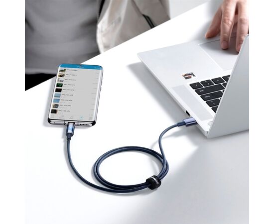 Дата кабель USB 2.0 AM to Type-C 1.0m 5A Blue Baseus (CATS000203), изображение 8 Дата кабель USB 2.0 AM to Type-C 1.0m 5A Blue Baseus (CATS000203), изображение 8