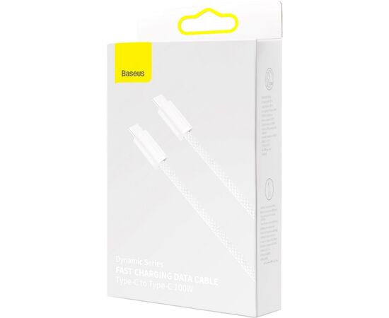Дата кабель USB-C to USB-C 1.0m 5A White Baseus (CALD000202), изображение 5 Дата кабель USB-C to USB-C 1.0m 5A White Baseus (CALD000202), изображение 5