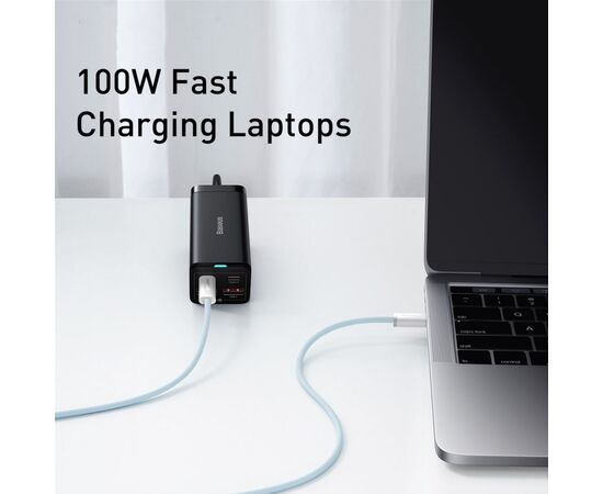 Дата кабель USB-C to USB-C 1.0m 5A Blue Baseus (CALD000203), изображение 4 Дата кабель USB-C to USB-C 1.0m 5A Blue Baseus (CALD000203), изображение 4