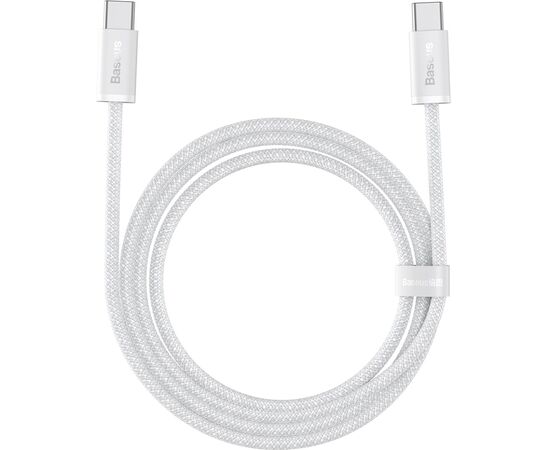 Дата кабель USB-C to USB-C 2.0m 5A White Baseus (CALD000302)