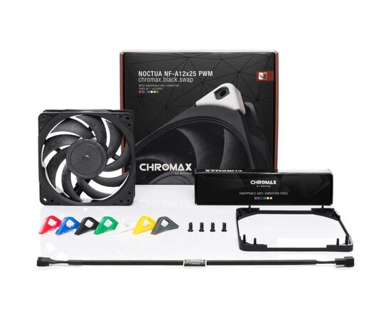 Кулер для корпуса Noctua NF-A12x25 PWM CHROMAX. BLACK. SWAP, изображение 3 Кулер для корпуса Noctua NF-A12x25 PWM CHROMAX. BLACK. SWAP, изображение 3