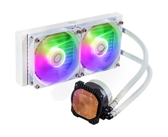 Система водяного охлаждения CoolerMaster MasterLiquid 240L Core ARGB White (MLW-D24M-A18PZ-RW), изображение 3 Система водяного охлаждения CoolerMaster MasterLiquid 240L Core ARGB White (MLW-D24M-A18PZ-RW), изображение 3