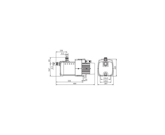 Садовый насос Wilo HiMulti 3-45 P, поверхностный, 4 м3/ч, 8 бар, 0.8 кВт, 230V (4194284), изображение 2 Садовый насос Wilo HiMulti 3-45 P, поверхностный, 4 м3/ч, 8 бар, 0.8 кВт, 230V (4194284), изображение 2
