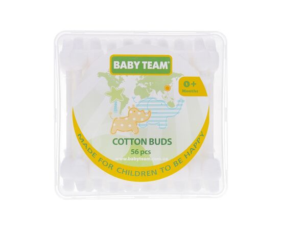 Ватні палички Baby Team з обмежувачем, 56 шт (0100)