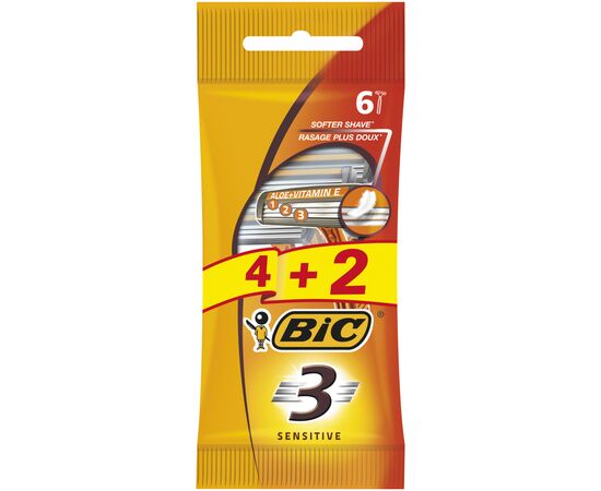 Бритва Bic 3 Sensitive 4 + 2 шт. (3086126693279)
