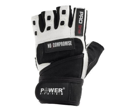 Рукавички для фітнесу Power System No Compromise PS-2700 Black/White M (PS-2700_M_Black-White), зображення 2 Рукавички для фітнесу Power System No Compromise PS-2700 Black/White M (PS-2700_M_Black-White), зображення 2