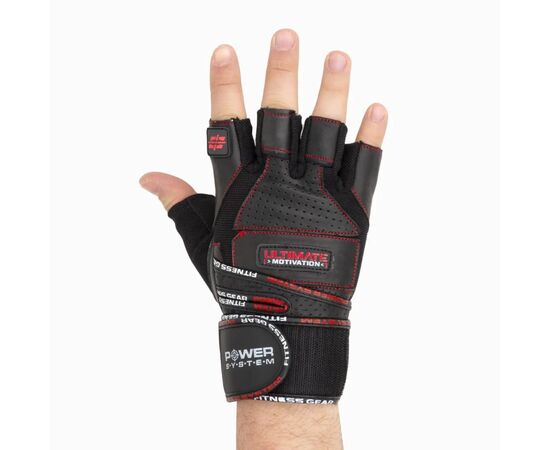 Перчатки для фитнеса Power System Ultimate Motivation PS-2810 Black Red Line XL (PS_2810_XL_Black/Red), изображение 4 Перчатки для фитнеса Power System Ultimate Motivation PS-2810 Black Red Line XL (PS_2810_XL_Black/Red), изображение 4