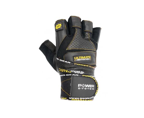 Перчатки для фитнеса Power System Ultimate Motivation PS-2810 Black Yellow Line L (PS_2810_L_Black/Yellow), изображение 2 Перчатки для фитнеса Power System Ultimate Motivation PS-2810 Black Yellow Line L (PS_2810_L_Black/Yellow), изображение 2