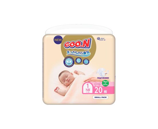Подгузник GOO.N Premium Soft Newborn до 5 кг SS на липучках 20 шт (863220)