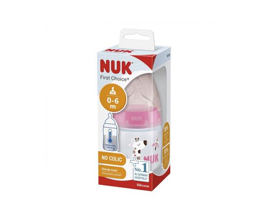 Бутылочка для кормления Nuk First Choice Plus Жираф 150 мл Розовая (3952399), изображение 2 Бутылочка для кормления Nuk First Choice Plus Жираф 150 мл Розовая (3952399), изображение 2