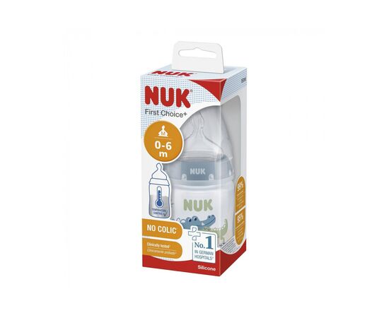Бутылочка для кормления Nuk First Choice Plus Крокодилы 150 мл Синяя (3952401), изображение 2 Бутылочка для кормления Nuk First Choice Plus Крокодилы 150 мл Синяя (3952401), изображение 2