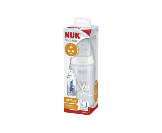 Бутылочка для кормления Nuk First Choice Plus Сердца 300 мл Бежевая (3952398), изображение 2 Бутылочка для кормления Nuk First Choice Plus Сердца 300 мл Бежевая (3952398), изображение 2