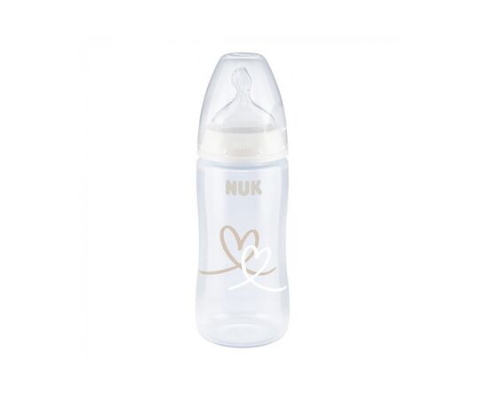 Бутылочка для кормления Nuk First Choice Plus Сердца 300 мл Бежевая (3952398)