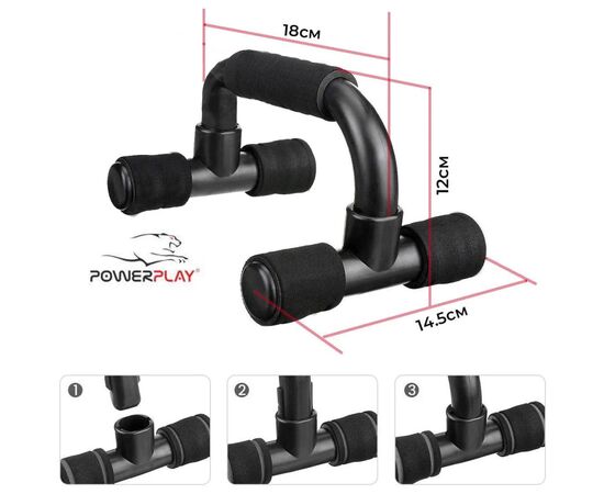 Упоры для отжиманий PowerPlay 4317 пластикові Прямі (PP_4317), изображение 3 Упоры для отжиманий PowerPlay 4317 пластикові Прямі (PP_4317), изображение 3