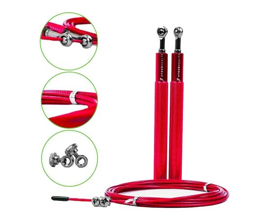 Скакалка 4yourhealth Jump Rope Premium 0194 швидкісна 3м Червона (4YH_0194_Red), изображение 5 Скакалка 4yourhealth Jump Rope Premium 0194 швидкісна 3м Червона (4YH_0194_Red), изображение 5