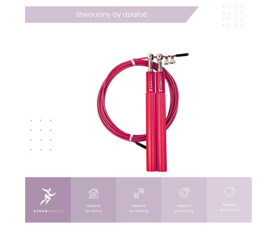 Скакалка 4yourhealth Jump Rope Premium 0194 швидкісна 3м Червона (4YH_0194_Red), изображение 6 Скакалка 4yourhealth Jump Rope Premium 0194 швидкісна 3м Червона (4YH_0194_Red), изображение 6