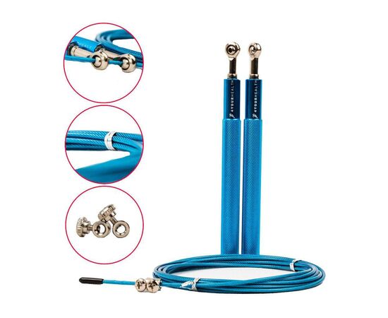 Скакалка 4yourhealth Jump Rope Premium 0200 швидкісна 3м Блакитна (4YH_0200_Blue), изображение 5 Скакалка 4yourhealth Jump Rope Premium 0200 швидкісна 3м Блакитна (4YH_0200_Blue), изображение 5