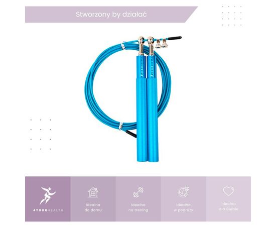 Скакалка 4yourhealth Jump Rope Premium 0200 швидкісна 3м Блакитна (4YH_0200_Blue), изображение 7 Скакалка 4yourhealth Jump Rope Premium 0200 швидкісна 3м Блакитна (4YH_0200_Blue), изображение 7