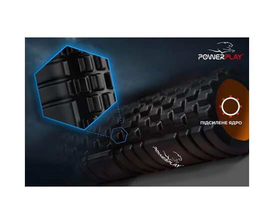 Масажный ролик PowerPlay 4025 Чорно-Помаранчевий (PP_4025_Black/Orange), изображение 3
