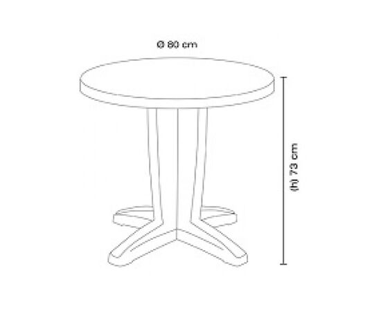Стол садовый PAPATYA Bravo d80хh73 см белый 01 (4675), изображение 2 Стол садовый PAPATYA Bravo d80хh73 см белый 01 (4675), изображение 2