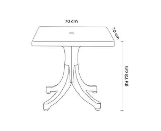 Стол садовый PAPATYA Favori 70х70х73 см белый 01 (4659), изображение 2 Стол садовый PAPATYA Favori 70х70х73 см белый 01 (4659), изображение 2