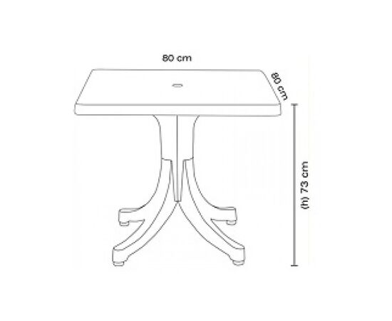 Стол садовый PAPATYA Favori 80х80х73 см белый 01 (4660), изображение 2 Стол садовый PAPATYA Favori 80х80х73 см белый 01 (4660), изображение 2