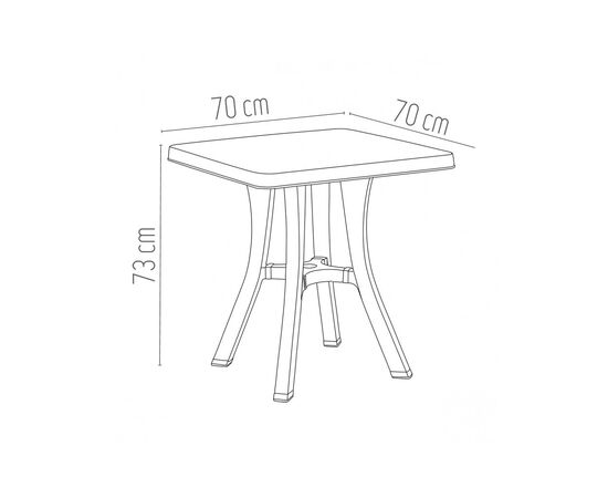 Стол садовый Irak Plastik Royal 70х70 см белый (5735), изображение 2 Стол садовый Irak Plastik Royal 70х70 см белый (5735), изображение 2